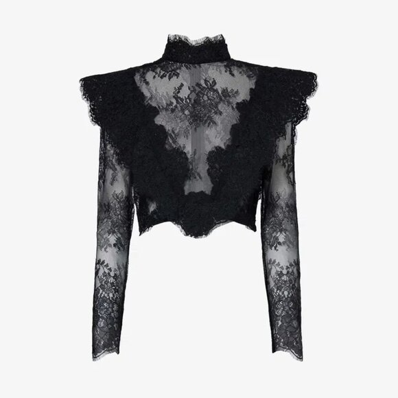 Zimmermann Sensory Floral Embroidered Lace Top Black Size AU 0 US 4 - Picture 1 of 12